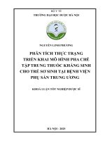Nguyễn linh phương phân tích thực trạng triển khai mô hình pha chế tập trung thuốc kháng sinh cho trẻ sơ sinh tại bệnh viện phụ sản trung Ương khoá luận tốt nghiệp dược sĩ