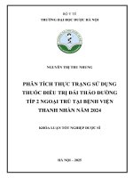 Nguyễn Thị Thu Nhung Phân Tích Thực Trạng Sử Dụng Thuốc Điều Trị Đái Tháo Đường Típ 2 Ngoại Trú Tại Bệnh Viện Thanh Nhàn Năm 2024 Khóa Luận Tốt Nghiệp Dược Sĩ.pdf