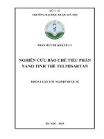 Trần huỳnh khánh ly nghiên cứu bào chế tiểu phân nano tinh thể telmisartan khóa luận tốt nghiệp dược sĩ