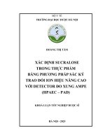 Hoàng Thị Tâm Xác Định Sucralose Trong Thực Phẩm Bằng Phương Pháp Sắc Ký Trao Đổi Ion Hiệu Năng Cao Với Detector Đo Xung Ampe (Hpaec – Pad) Khoá Luận Tốt Nghiệp Dược Sĩ.pdf