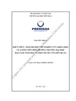 Kiến thức, thái Độ Đối với nghiên cứu khoa học của sinh viên Điều dưỡng trường Đại học Đại nam năm 2024 và một số yếu tố liên quan