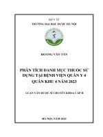 Hoàng văn tân phân tích danh mục thuốc sử dụng tại bệnh viện quân y 4 quân khu 4 năm 2023 luận văn dược sĩ chuyên khoa cấp ii