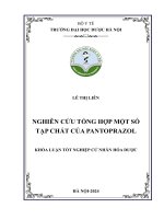 Lê thị liên nghiên cứu tổng hợp một số tạp chất của pantoprazol khóa luận tốt nghiệp cử nhân hóa dược