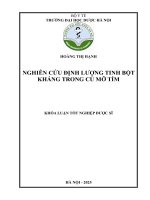 Hoàng thị hạnh nghiên cứu Định lượng tinh bột kháng trong củ mỡ tím khóa luận tốt nghiệp dược sĩ