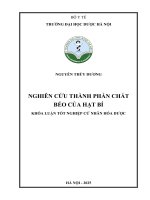 Nguyễn thùy dương nghiên cứu thành phần chất béo của hạt bí khóa luận tốt nghiệp cử nhân hóa dược