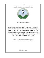 Bùi thị thùy dung tổng quan về thành phần hóa học và tác dụng sinh học của một số dược liệu có tác dụng Ức chế tế bào ung thư khóa luận tốt nghiệp dược sĩ