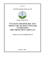Phạm mạnh hùng Ứng dụng mô hình học máy trong việc dự Đoán nồng Độ tacrolimus trên bệnh nhân ghép gan khóa luận tốt nghiệp dược sĩ