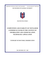 Cạnh tranh và sự ổn định của các ngân hàng thương mại Việt Nam trong bối cảnh ứng dụng công nghệ thông tin và truyền thông