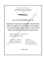 Đánh giá tác dụng gây Độc tế bào ung thư in vitro của cao chiết và in silico của một số hợp chất trong cây xuyên tiêu (zanthoxylum simulans hance )