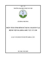 Lê hồng phương phân tích tình hình sử dụng colistin tại bệnh viện Đa khoa khu vực củ chi luận văn dược sĩ chuyên khoa cấp i