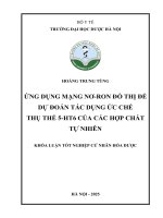 Hoàng trung tùng Ứng dụng mạng nơ ron Đồ thị Để dự Đoán tác dụng Ức chế thụ thể 5 ht6 của các hợp chất tự nhiên khóa luận tốt nghiệp cử nhân hóa dược