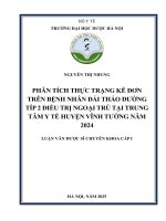 Nguyễn thị nhung phân tích thực trạng kê Đơn trên bệnh nhân Đái tháo Đường típ 2 Điều trị ngoại trú tại trung tâm y tế huyện vĩnh tường năm 2024 luận văn dược sĩ chuyên khoa cấp i