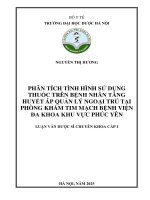 Nguyễn Thị Hương Phân Tích Tình Hình Sử Dụng Thuốc Trên Bệnh Nhân Tăng Huyết Áp Quản Lý Ngoại Trú Tại Phòng Khám Tim Mạch Bệnh Viện Đa Khoa Khu Vực Phúc Yên Luận Văn Dược Sĩ Chuyên Khoa Cấp I.pdf
