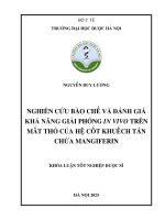 Nguyễn duy lương nghiên cứ u bào chế  và Đánh giá khả năng giả i phóng in vivo trên mắ t thỏ  củ a hệcố t khuế ch tán chứ a mangiferin khóa luâṇ tố t nghiêp̣ dươc si