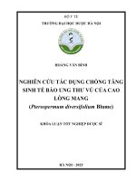 Hoàng văn bình nghiên cứu tác dụng chống tăng sinh tế bào ung thư vú của cao lòng mang (pterospermum diversifolium blume) khóa luận tốt nghiệp dược sĩ