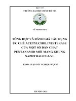 Vũ minh huy tổng hợp và Đánh giá tác dụng Ức chế acetylcholinesterase của một số dẫn chất pentanamid mới mang khung naphthalen 2 yl khóa luận tốt nghiệp dược sĩ