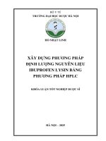 Hồ nhật linh xây dựng phương pháp Định lượng nguyên liệu ibuprofen lysin bằng phương pháp hplc khóa luận tốt nghiệp dược sĩ