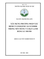 Nguyễn thị phương liên xây dựng phương pháp xác Định cyanogenic glycoside trong nền măng và hạt lanh bằng lc msms khoá luận tốt nghiệp dược sĩ