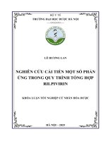 Lê hương lan nghiên cứu cải tiến một số phản Ứng trong quy trình tổng hợp rilpivirin khóa luận tốt nghiệp cử nhân hóa dược