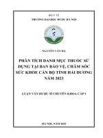 Nguyễn văn hà phân tích danh mục thuốc sử dụng tại ban bảo vệ, chăm sóc sức khỏe cán bộ tỉnh hải dương năm 2023 luận văn dược sĩ chuyên khoa cấp i