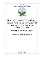 Lê thị hồng hải nghiên cứu Đặc Điểm thực vật, thành phần hoá học và một số tác dụng sinh học của loài bách xanh (calocedrus macrolepis kurz) khóa luận tốt nghiệp dược sĩ