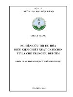 Chu Lê Trang Nghiên Cứu Tối Ưu Hóa Điều Kiện Chiết Xuất Catechin Từ Lá Chè Trung Du Búp Tím Khóa Luận Tốt Nghiệp Cử Nhân Hoá Dược.pdf