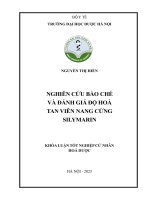 Nguyễn thị hiền nghiên cứu bào chế và Đánh giá Độ hoà tan viên nang cứng silymarin khóa luận tốt nghiệp cử nhân hoá dược