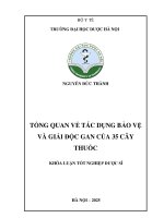 Nguyễn Đức thành tổng quan về tác dụng bảo vệ và giải Độc gan của 35 cây thuốc khóa luận tốt nghiệp dược sĩ