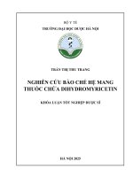Trần thị thu trang nghiên cứu bào chế hệ mang thuốc chứa dihydromyricetin khóa luận tốt nghiệp dược sĩ