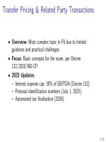 Bài giảng chuyên Đề transfer pricing (tp) phục vụ module f6 acca