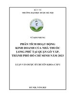 Vũ kim nhung phân tích hoạt Động kinh doanh của nhà thuốc long phú tại quận gò vấp, thành phố hồ chí minh năm 2023 luận văn dược sĩ chuyên khoa cấp i