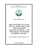 Nguyễn Thị Kim Ngân Phân Tích Một Số Vấn Đề Tồn Tại  Trong Thực Hiện “Thực Hành Tốt Cơ Sở Bán Lẻ Thuốc” - Gpp Trên Địa Bàn Thành Phố Hải Phòng Năm 2023 Luận Văn Dược Sĩ Chuyên Khoa Cấp I.pdf