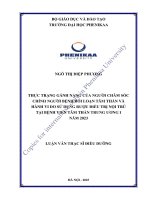 Thực trạng gánh nặng của người chăm sóc chính người bệnh rối loạn tâm thần và hành vi do sử dụng rượu Điều trị nội trú tại bệnh viện tâm thần trung Ương i năm 2023