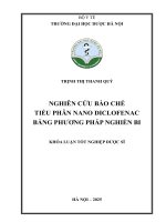 Trịnh thị thanh quý nghiên cứu bào chế tiểu phân nano diclofenac bằng phương pháp nghiền bi khóa luận tốt nghiệp dược sĩ