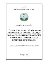 Nguyễn thị minh ngân tổng hợp và Đánh giá tác dụng kháng tế bào ung thư của một số dẫn chất anthranilamid mới mang khung 5 methoxy 2,2  dimethyl 2h chromen khóa luận tốt nghiệp cử nhân hoá dược