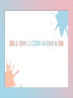 Bài 2. ĐỊNH LÍ CÔSIN VÀ ĐỊNH LÍ SIN