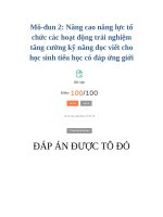 Mô Đun 2 nâng cao năng lực tổ chức các hoạt Động trải nghiệm tăng cường kỹ năng Đọc viết cho học sinh tiểu học có Đáp Ứng giới