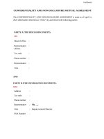 NDA - Thỏa thuận bảo mật thông tin - 2 bên - Bản tiếng ANh