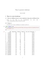 Ways to generate dataframe