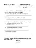 Tự luận Đề viết số 03   viết tiếng anh 2  en25  docx