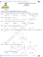Đề thi thử toán tốt nghiệp 2025