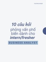 Top 10 câu hỏi phỏng vấn phổ biến dành cho Intern/Fresher Business Analyst
