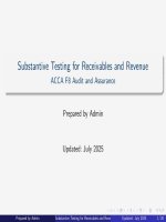Topic substantive testing for receivables and revenue f8 acca