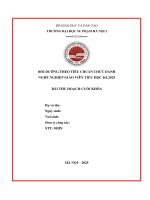Từ kinh nghiệm thực tiễn và kiến thức đã học trong khóa bồi dưỡng theo tiêu chuẩn chức danh nghề nghiệp Giáo viên Tiểu học Boi duong chuc danh nghe nghiep Tieu hoc