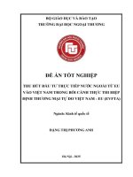 Thu hút đầu tư trực tiếp nước ngoài trong bối cảnh thực thi Hiệp định Thương mại tự do Việt Nam - EU (EVETA)