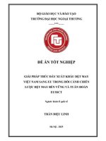 Giải pháp thúc đẩy xuất khẩu dệt may Việt Nam sang EU trong bối cảnh chiến lược dệt may bền vững và tuần hoàn EUSSCT
