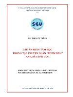 Dấu ấn phân tâm học trong tập truyện ngắn Bướm đêm của Bùi Anh Tấn