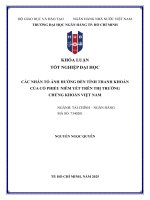 Các nhân tố Ảnh hưởng Đến tính thanh khoản của cổ phiếu niêm yết trên thị trường chứng khoán việt nam