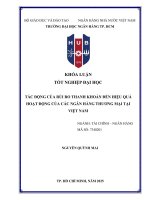 Tác Động của rủi ro thanh khoản Đến hiệu quả hoạt Động của các ngân hàng thương mại tại việt nam