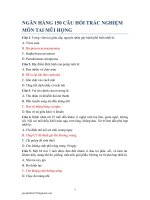 NGÂN HÀNG CÂU HỎI TRẮC NGHIỆM TAI MŨI HỌNG CÓ ĐÁP ÁN